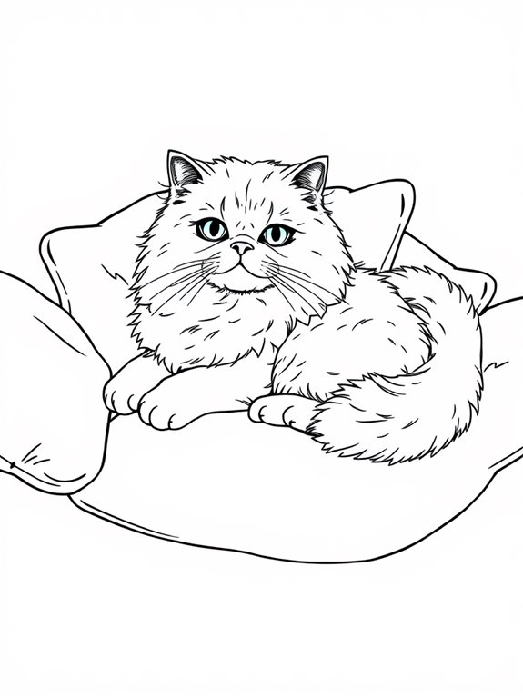 persian cat relaxing illustration