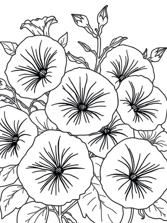 petunias coloring page design