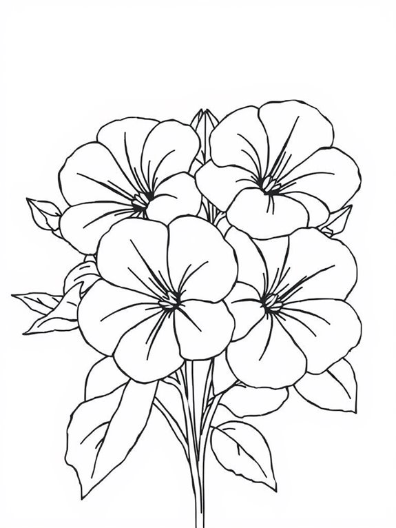 petunias coloring page design