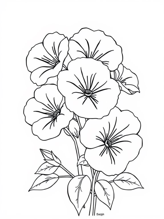 petunias coloring page tutorial