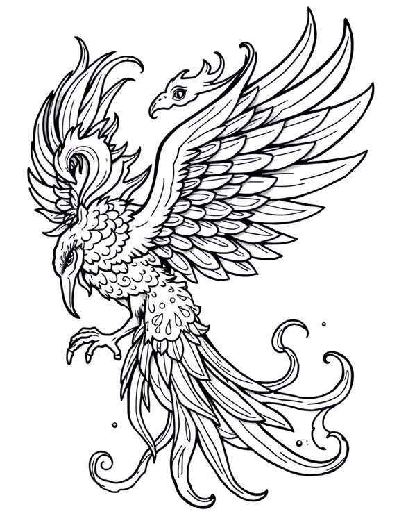 phoenix themed coloring page