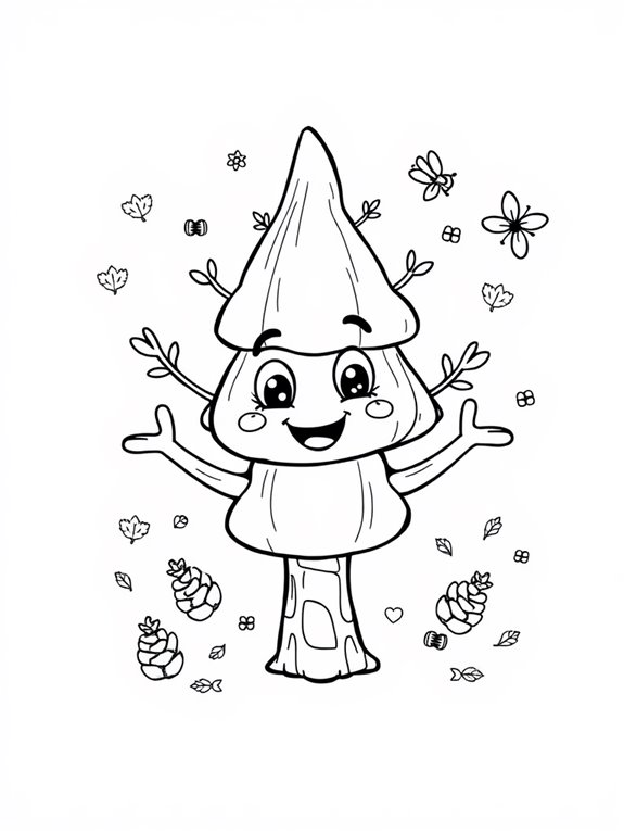 pine character coloring page