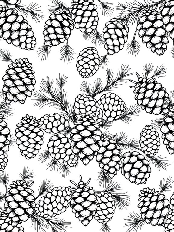 pine cone coloring design