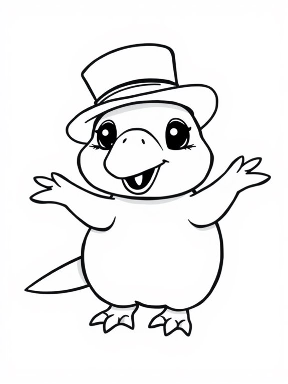 platypus with fashionable hat