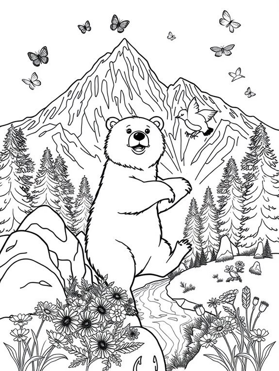 playful bear in mountains