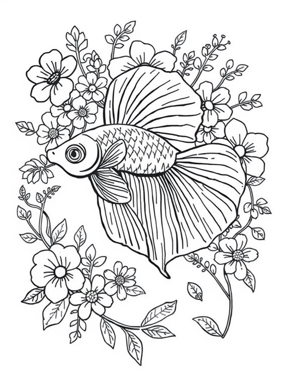 playful betta fish illustration