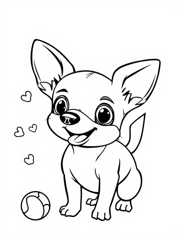 playful chihuahua coloring page