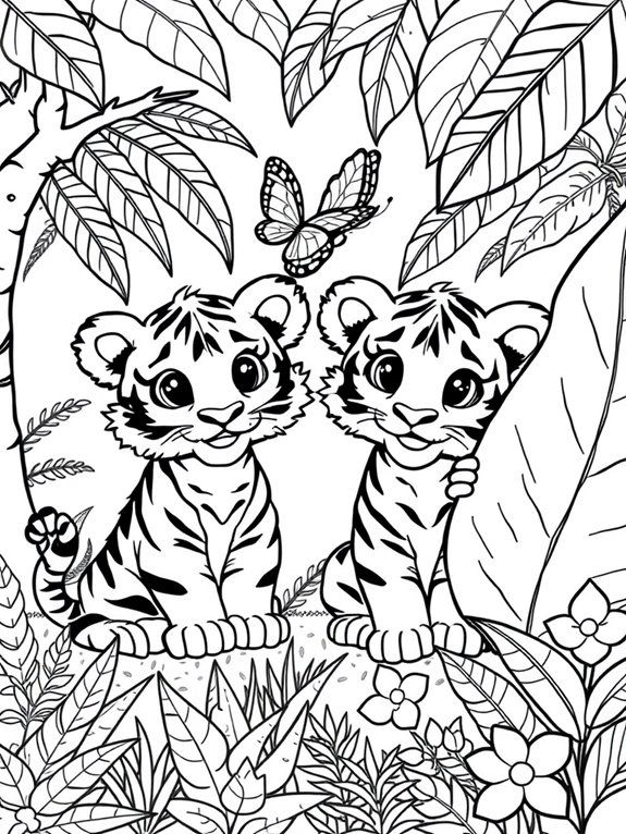 playful cubs coloring page