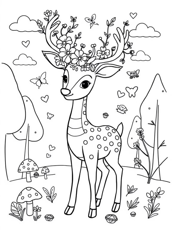 playful deer coloring fun