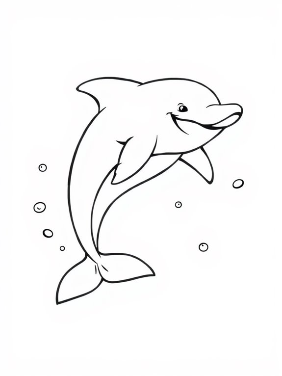 playful dolphin coloring page