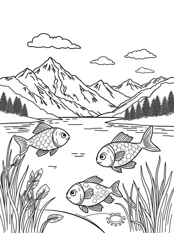 playful fish in lake