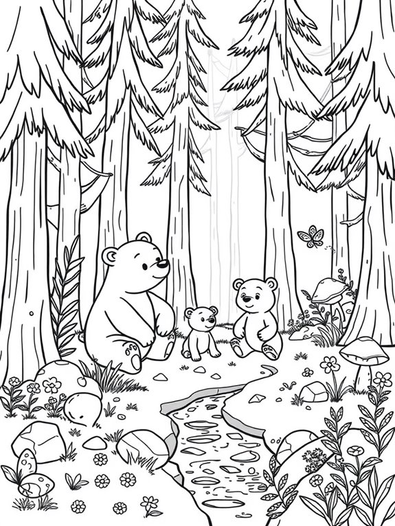 playful forest bear scene