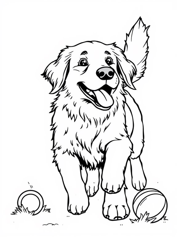 playful golden retriever outline