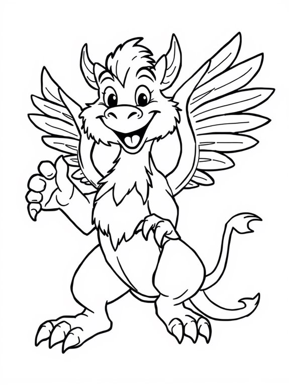 playful griffin coloring page