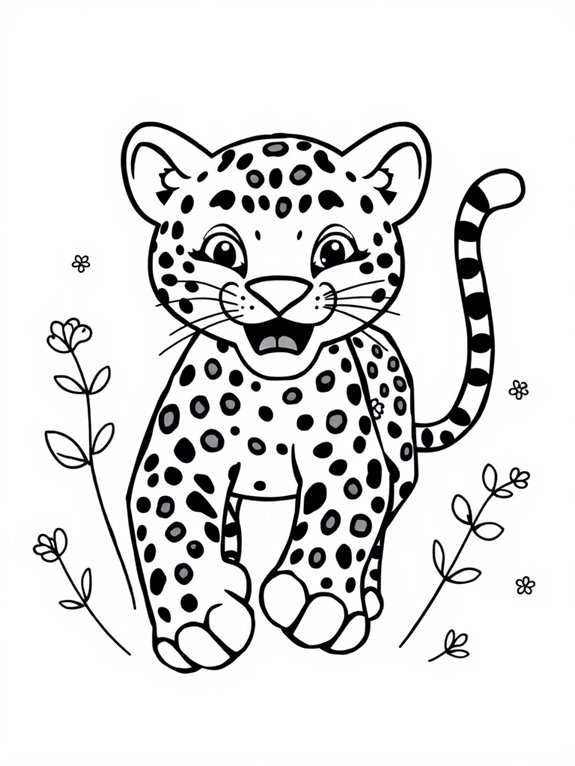 playful leopards coloring page