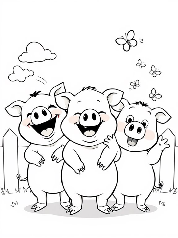 playful pigs coloring fun