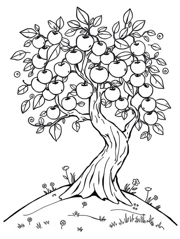 playful plum tree illustration