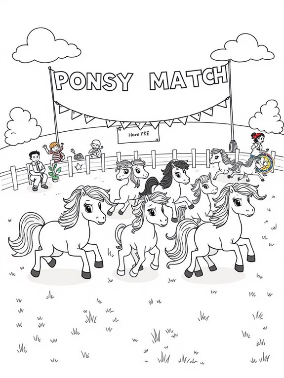 playful ponies match coloring