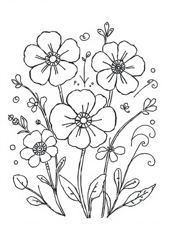 playful primroses doodle art