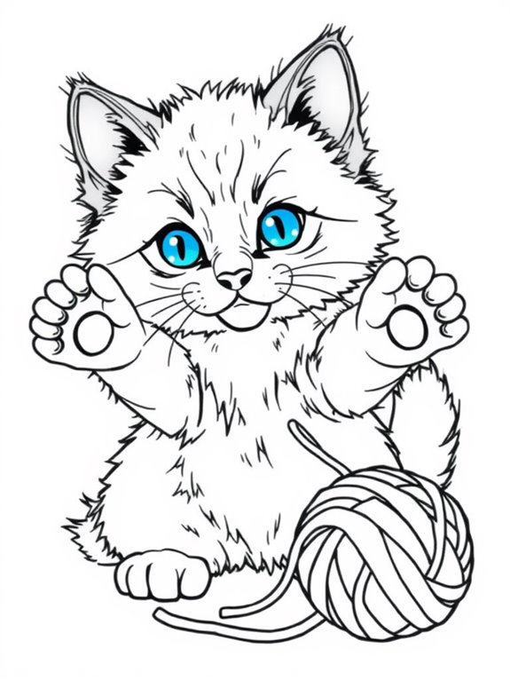 playful ragdoll kitten coloring