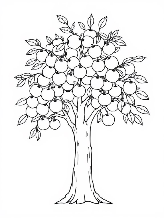 plum tree coloring page