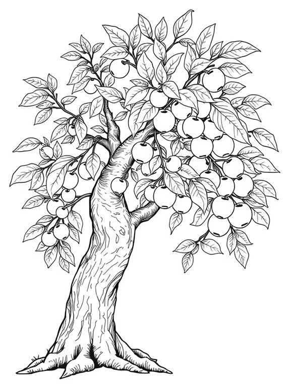 plum tree coloring page