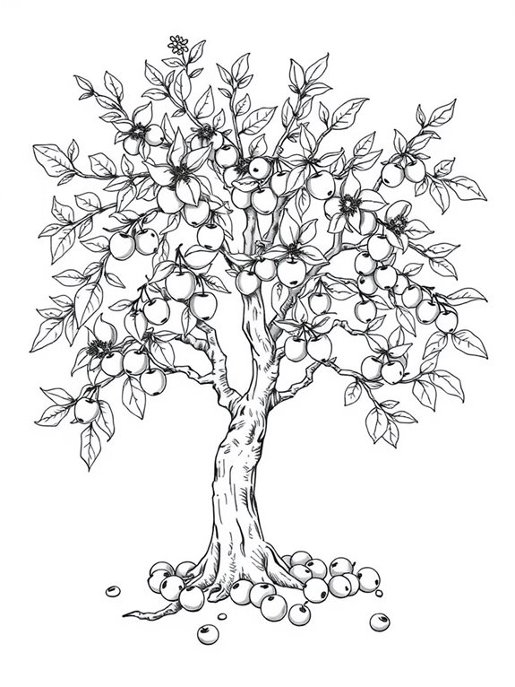 plum tree coloring page