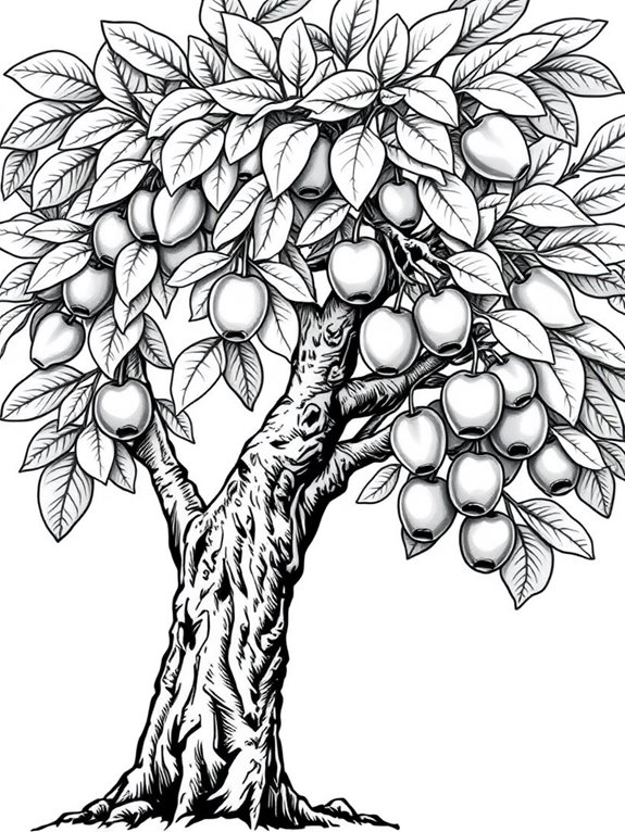 plum tree coloring page