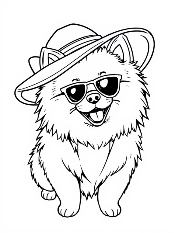 pomeranian with hat illustration