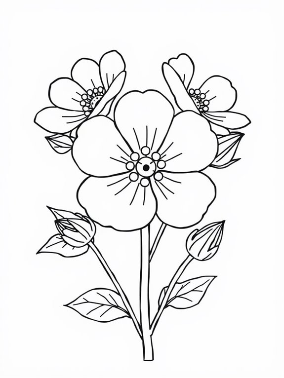 primroses coloring page outline