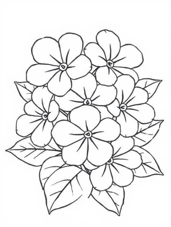 primroses simple outline coloring