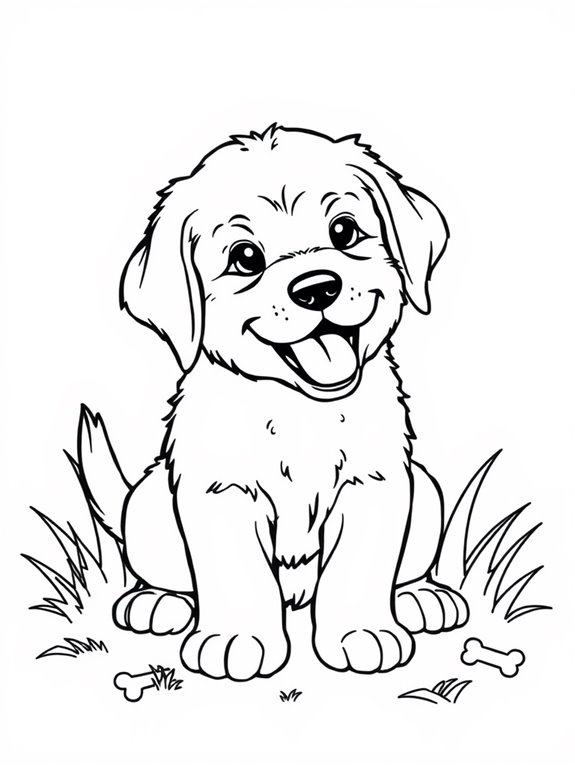 puppy golden retriever coloring page