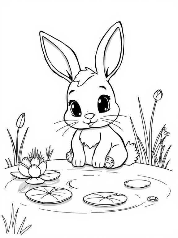 rabbit by the pond