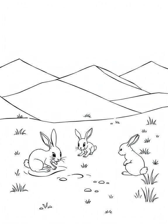 rabbits on sand dunes