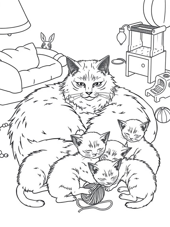 ragdoll cat family coloring