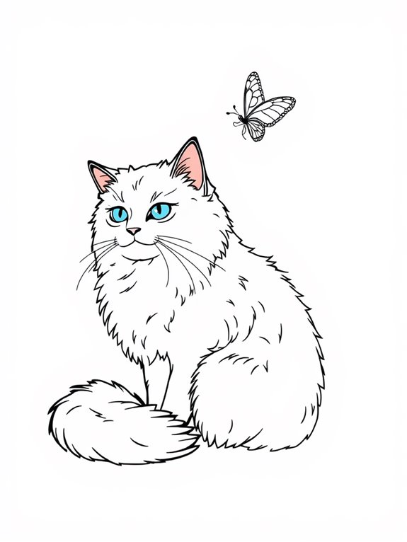 ragdoll cat with butterfly