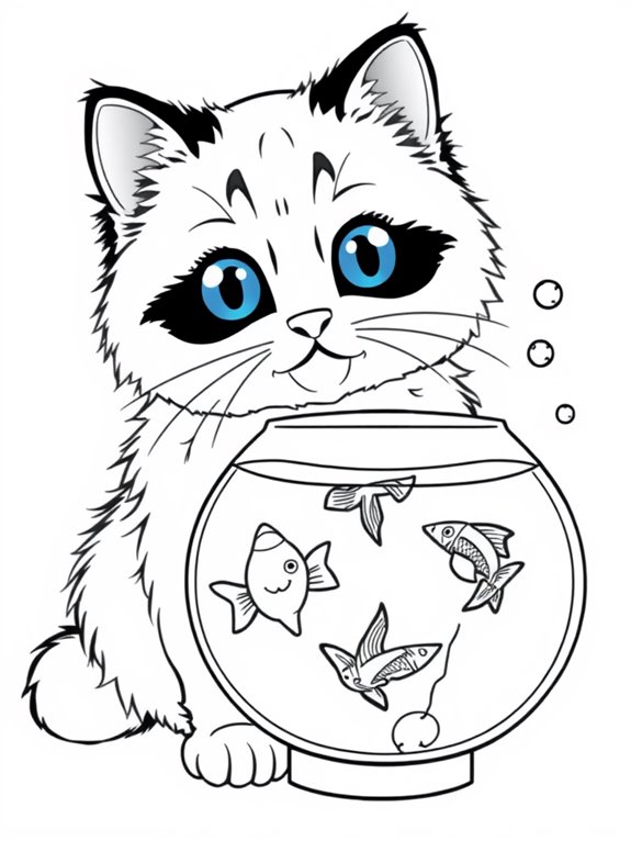 ragdoll cat with fish