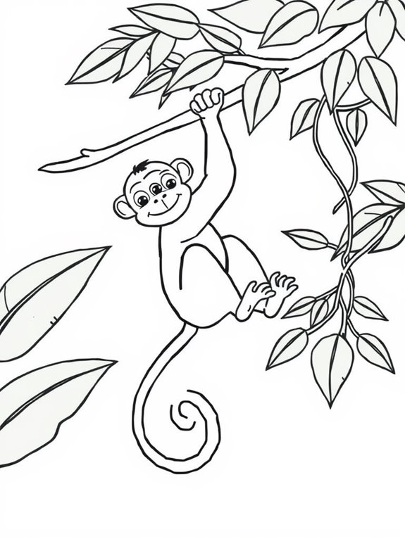 rainforest monkey coloring page