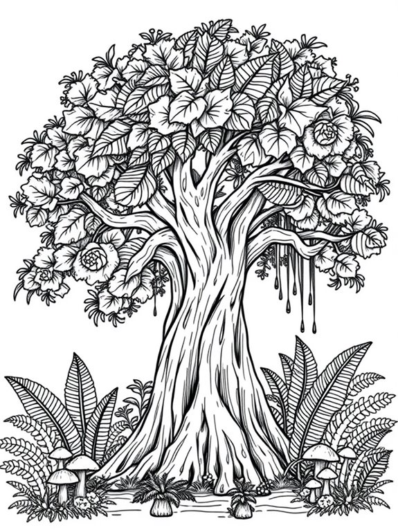 rainforest tree coloring activity