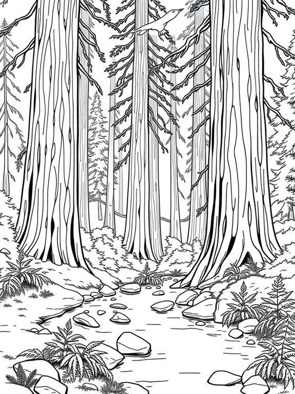 redwood forest river coloring