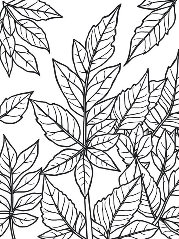 redwood leaves coloring page