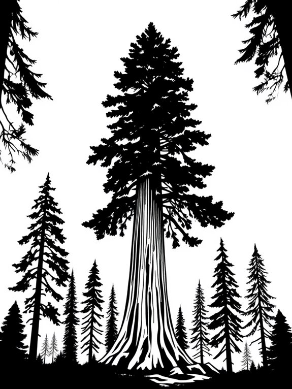 redwood tree coloring page