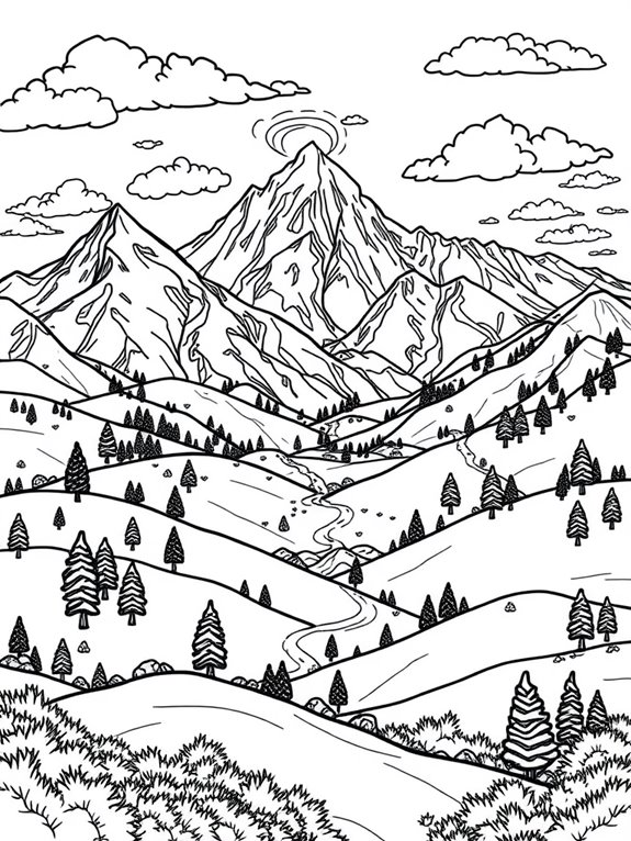 rolling hills coloring page