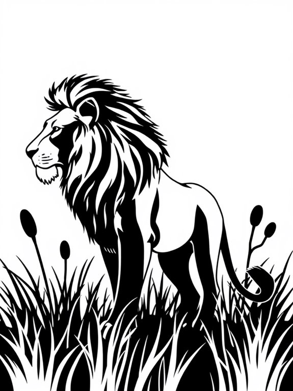 safari lion silhouette art