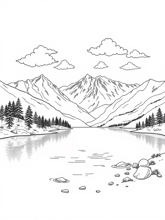 scenic mountain lake illustration