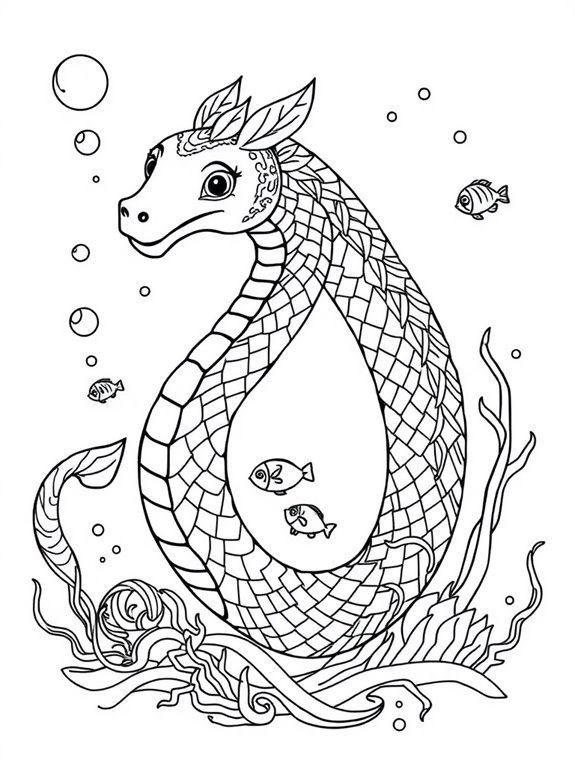 sea serpent coloring page