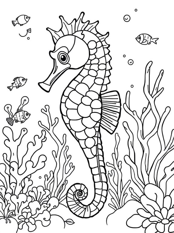 seahorse in coral reef