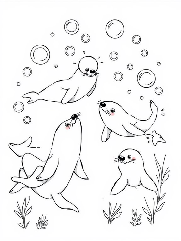 seals blowing bubble fun