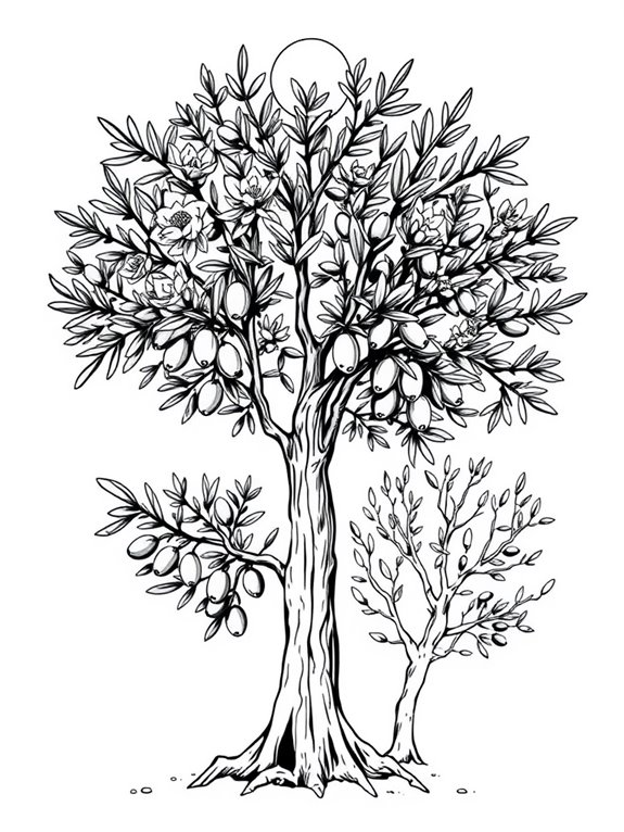 seasonal olive tree illustration