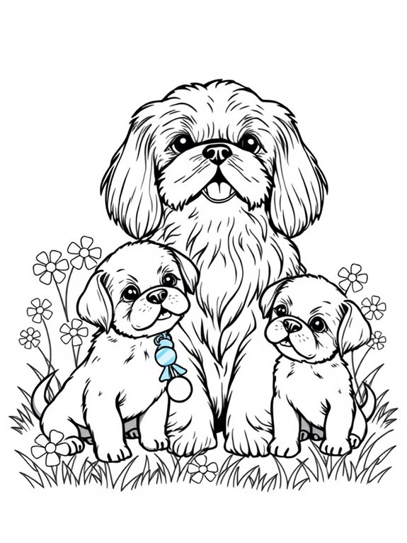 shih tzu coloring page fun